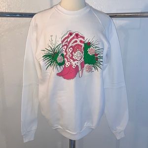 Vintage 90’s Cowboy Boot Cactus Sweatshirt